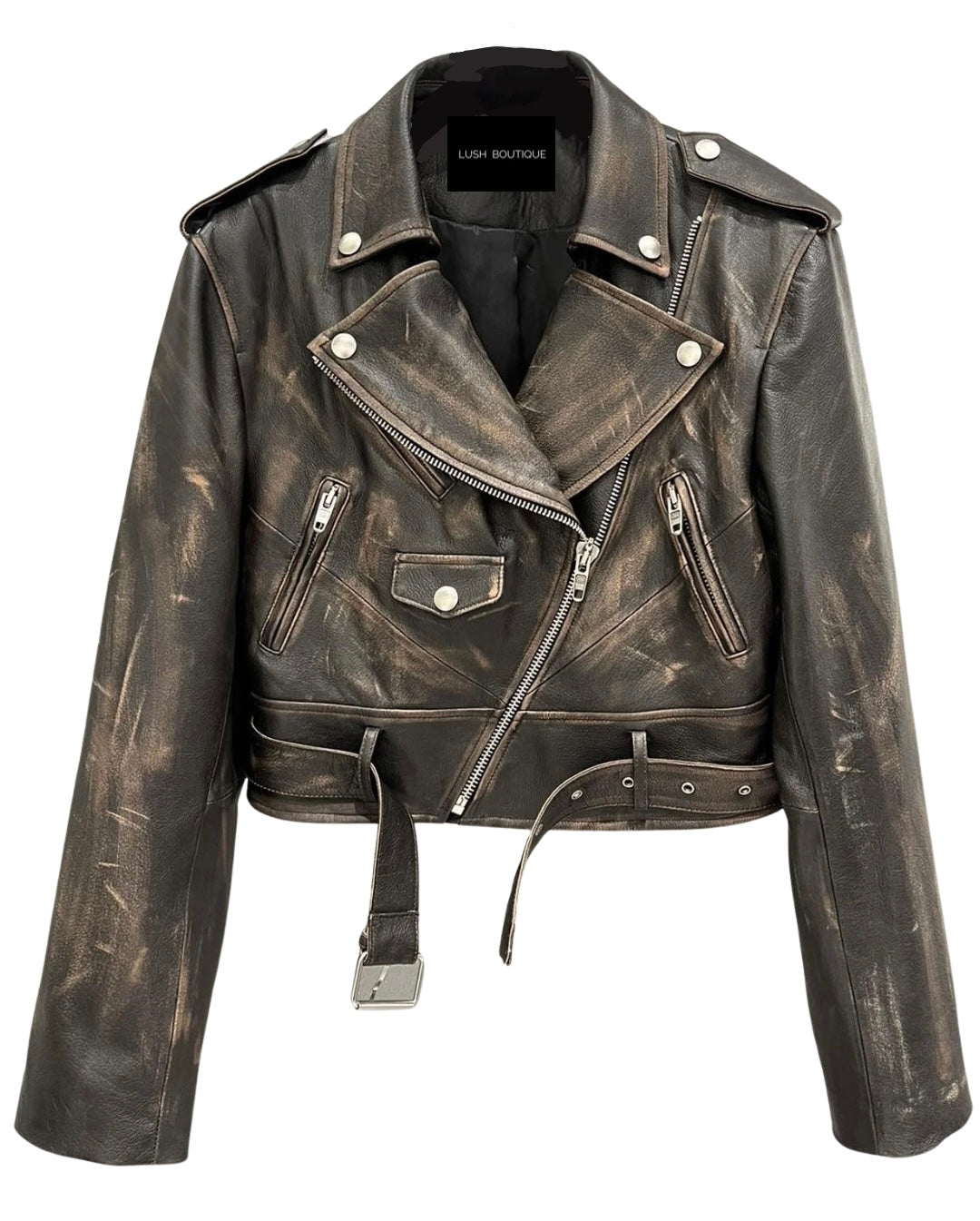 Jamie distressed leather jacket