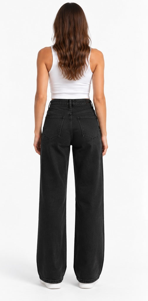 Black Stone Embellished Denim Pants – view 3