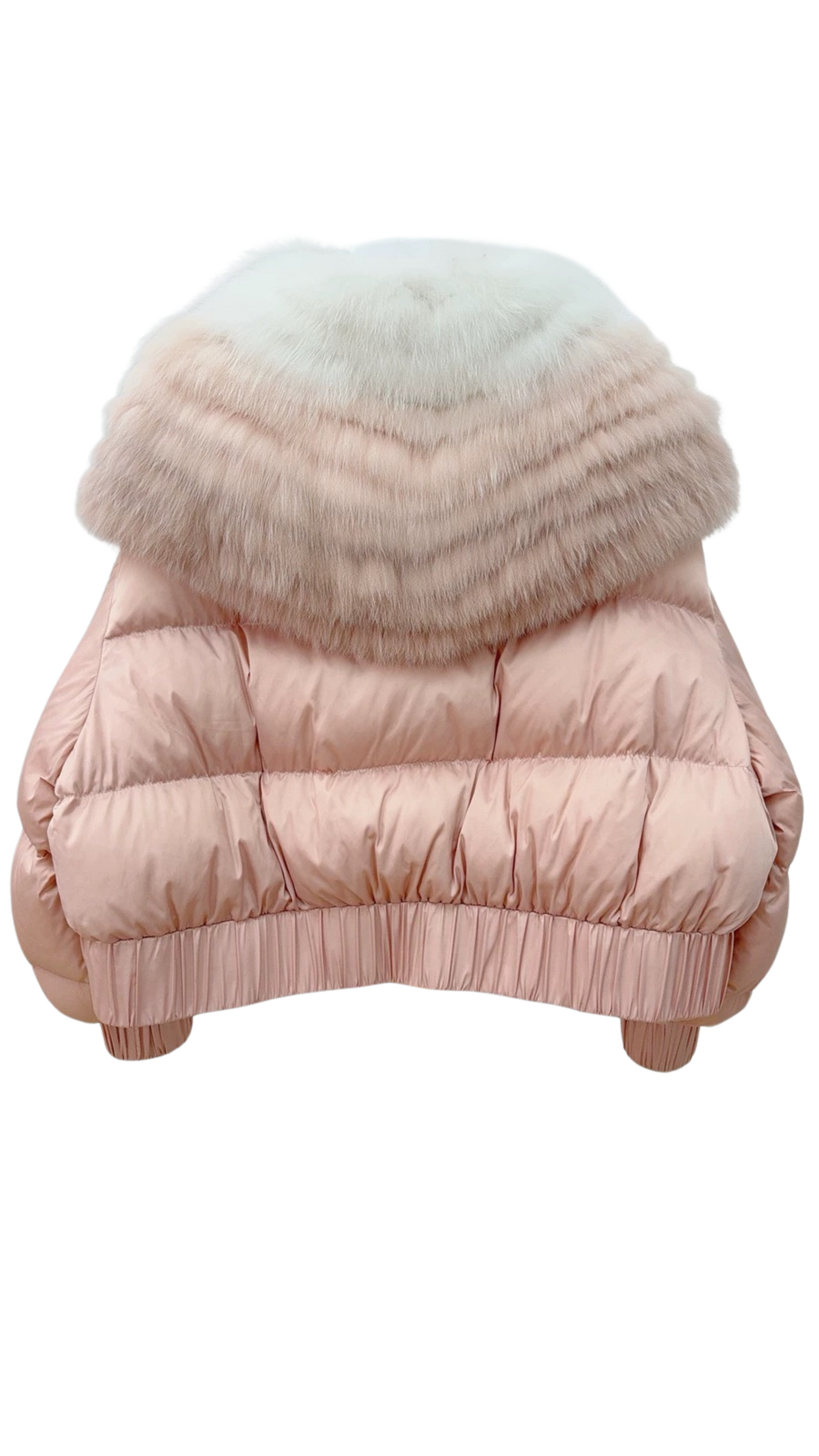 Janna Fox Collar Fur Puffer Jacket- Peach