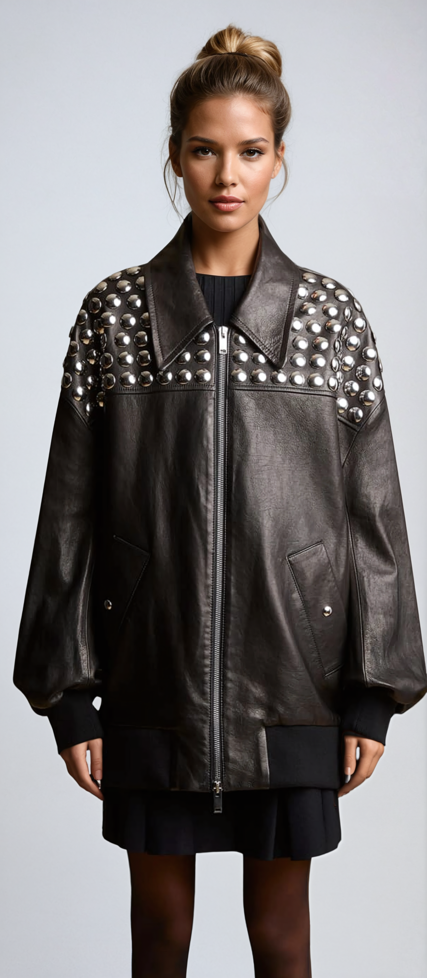 Noir studded Jacket