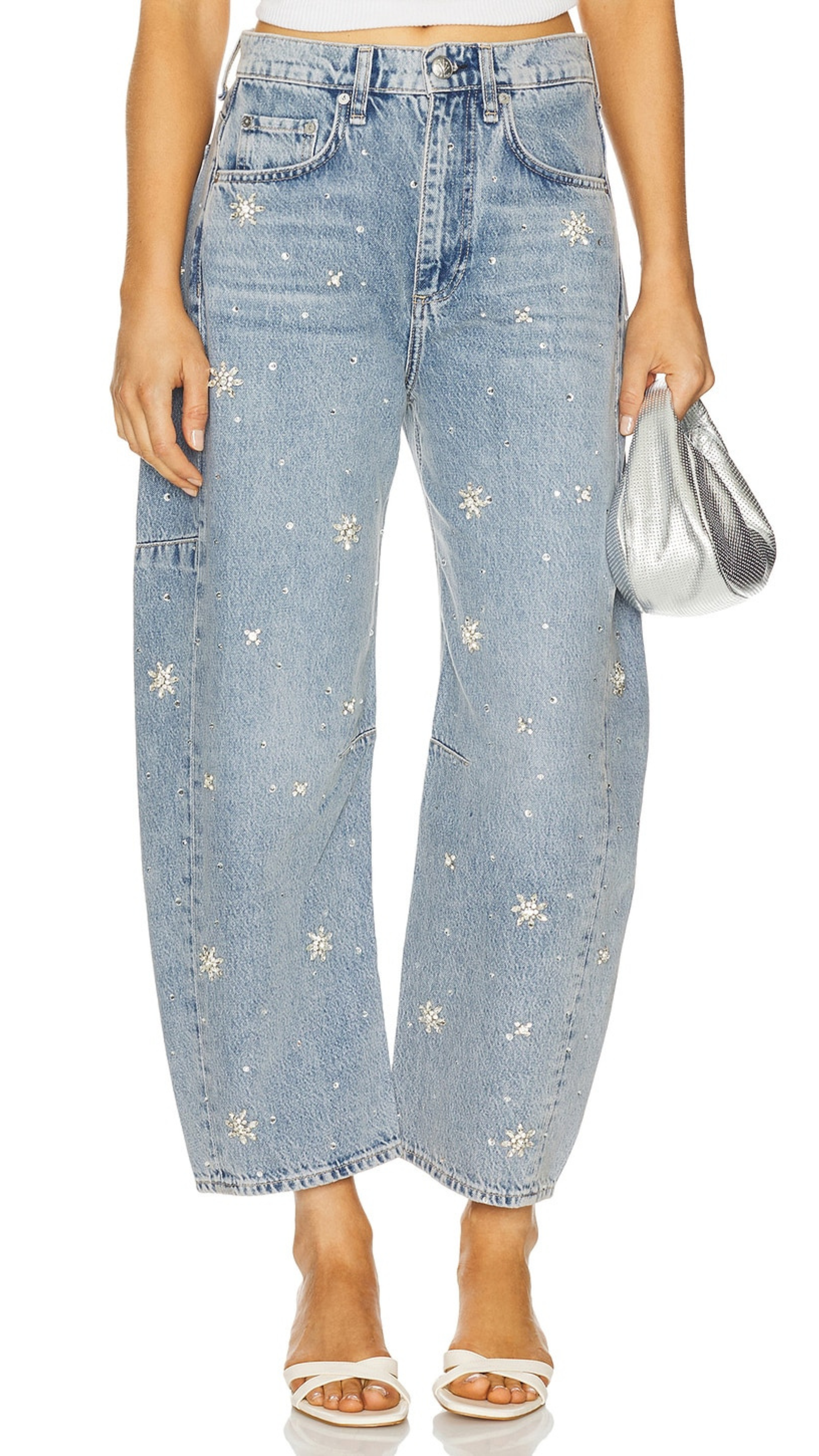 Snowfall Crystal Denim Pants