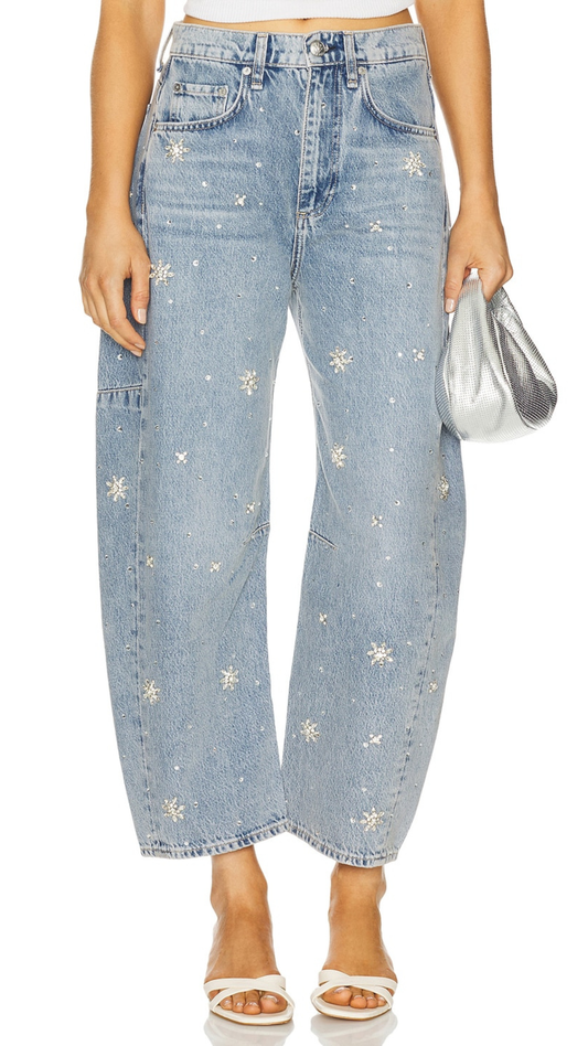 Snowfall Crystal Denim Pants