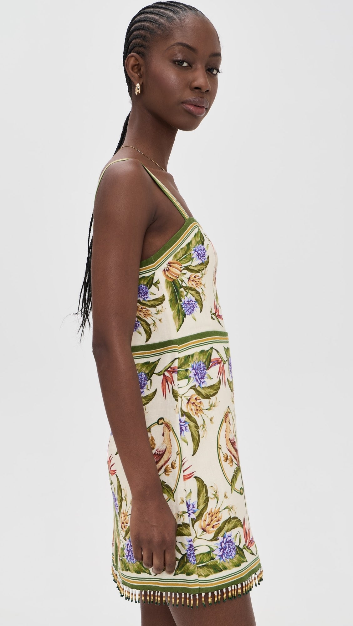 Sand Tropical Scarf Mini Dress
