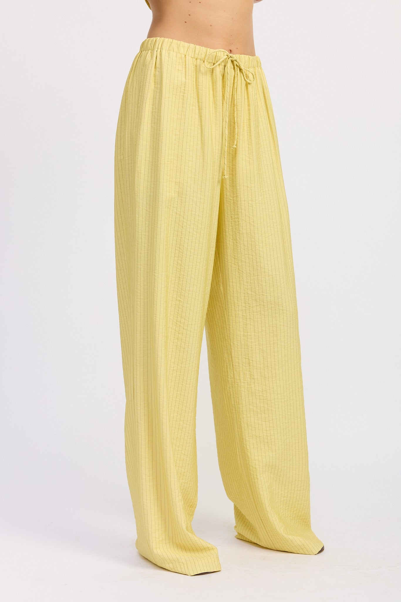 Ribbed One-Shoulder Set – Butter Yellow