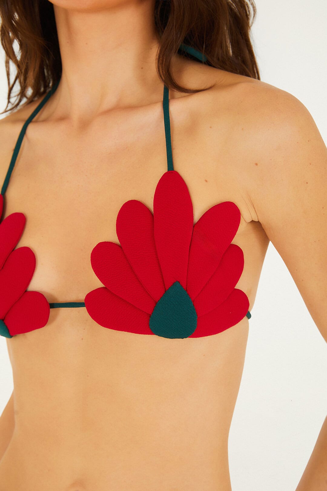Red 3d Flower Bikini