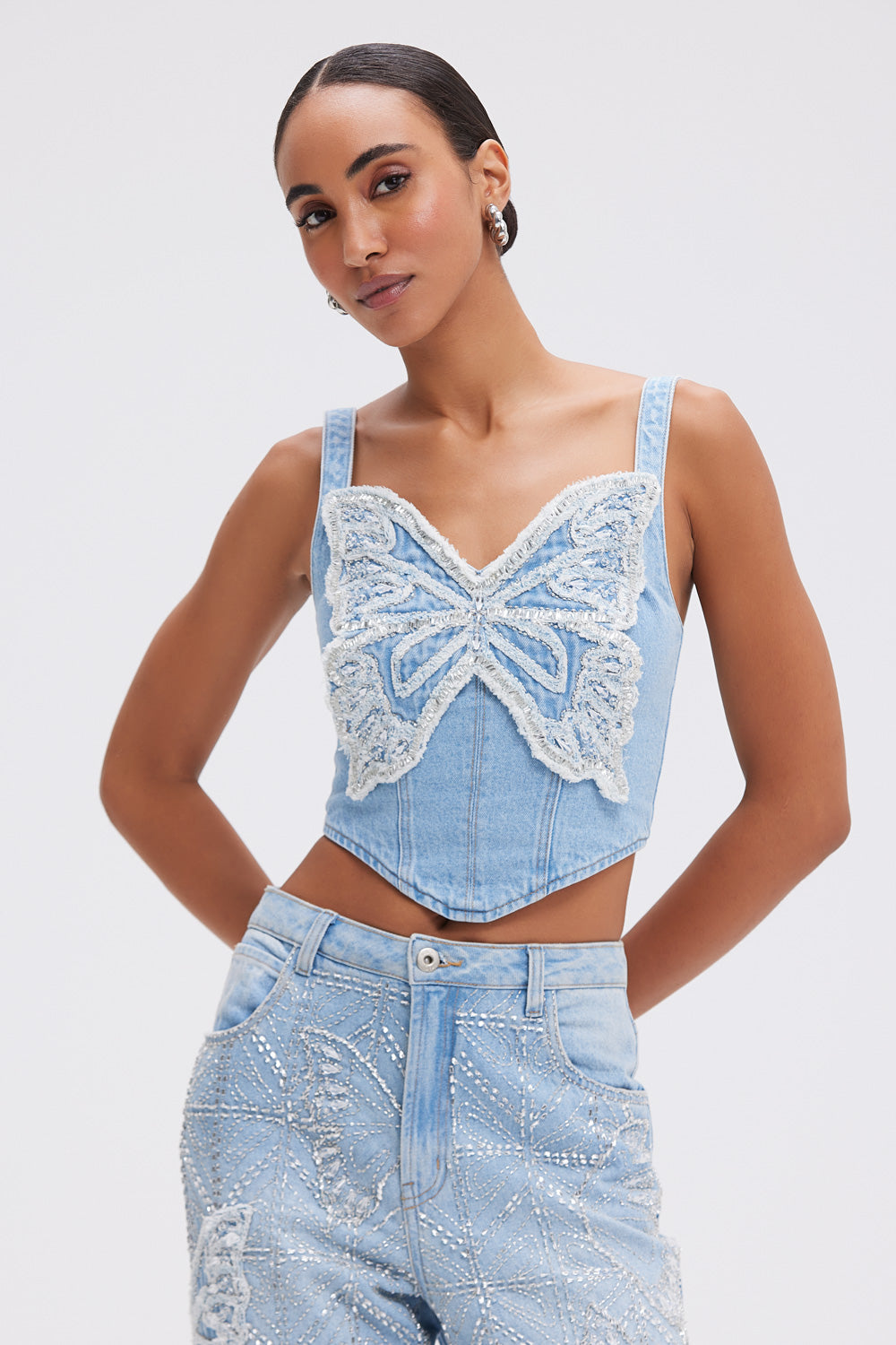 BUTTERFLY DENIM SET (RUNWAY)