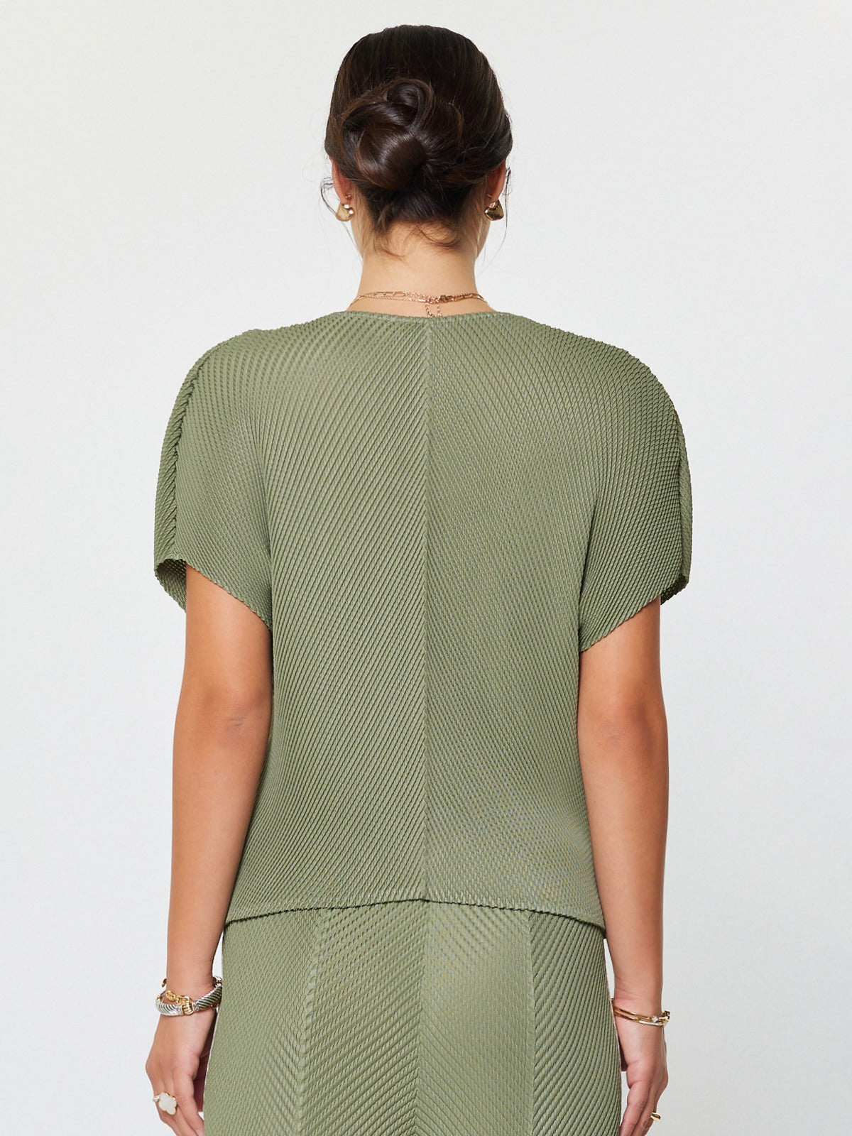 Olive Pleated Contrast Set