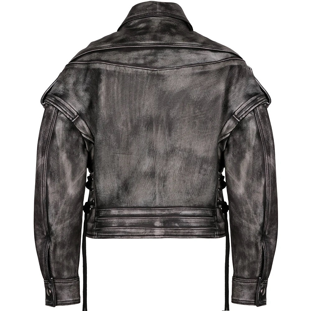 Jackie distressed leather jacket