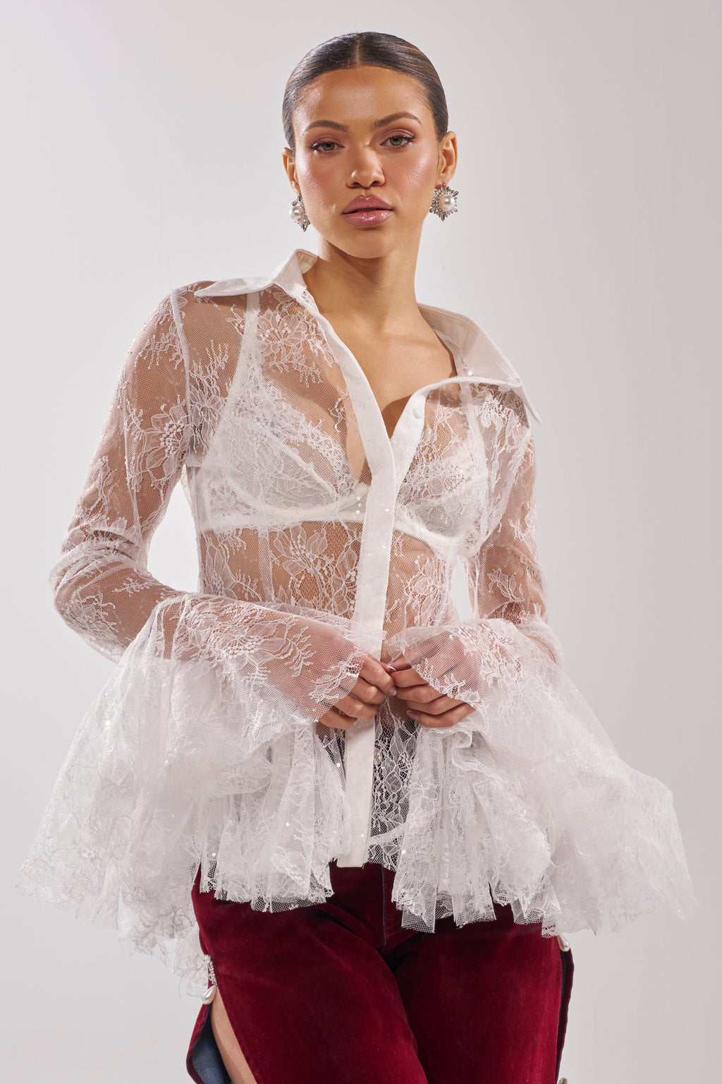 Kinda Lace Shirt-White