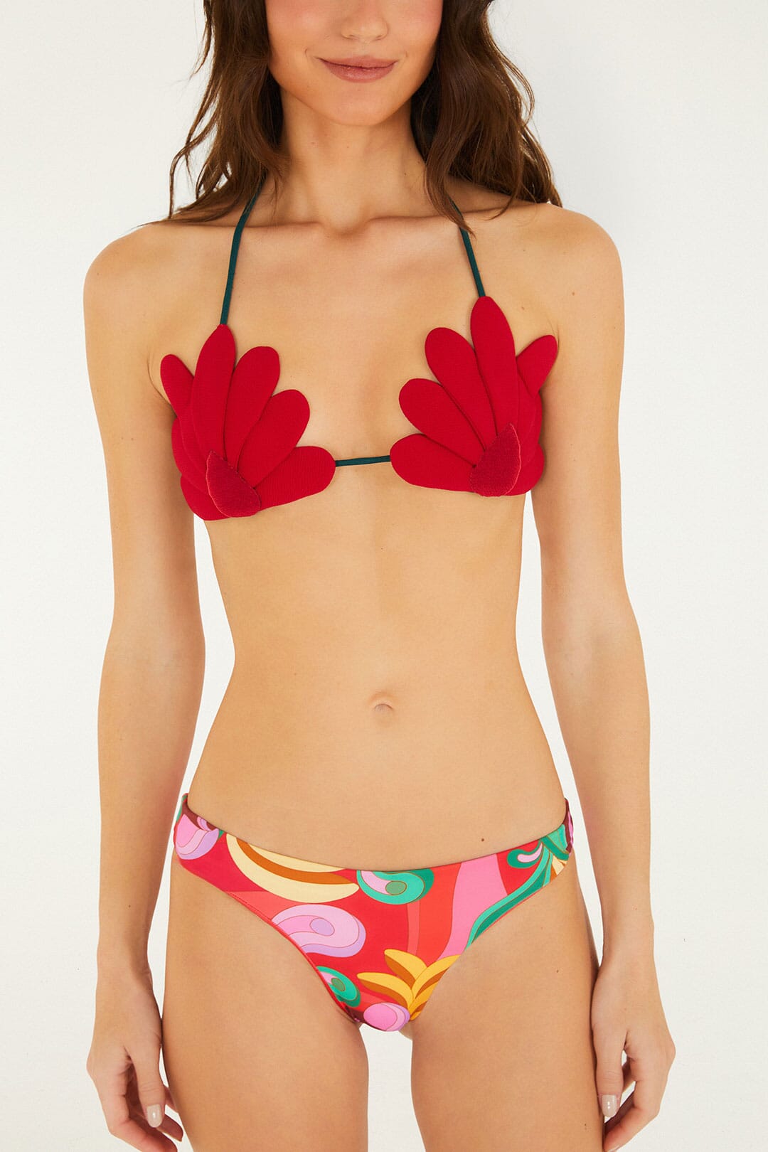 Red 3d Flower Bikini