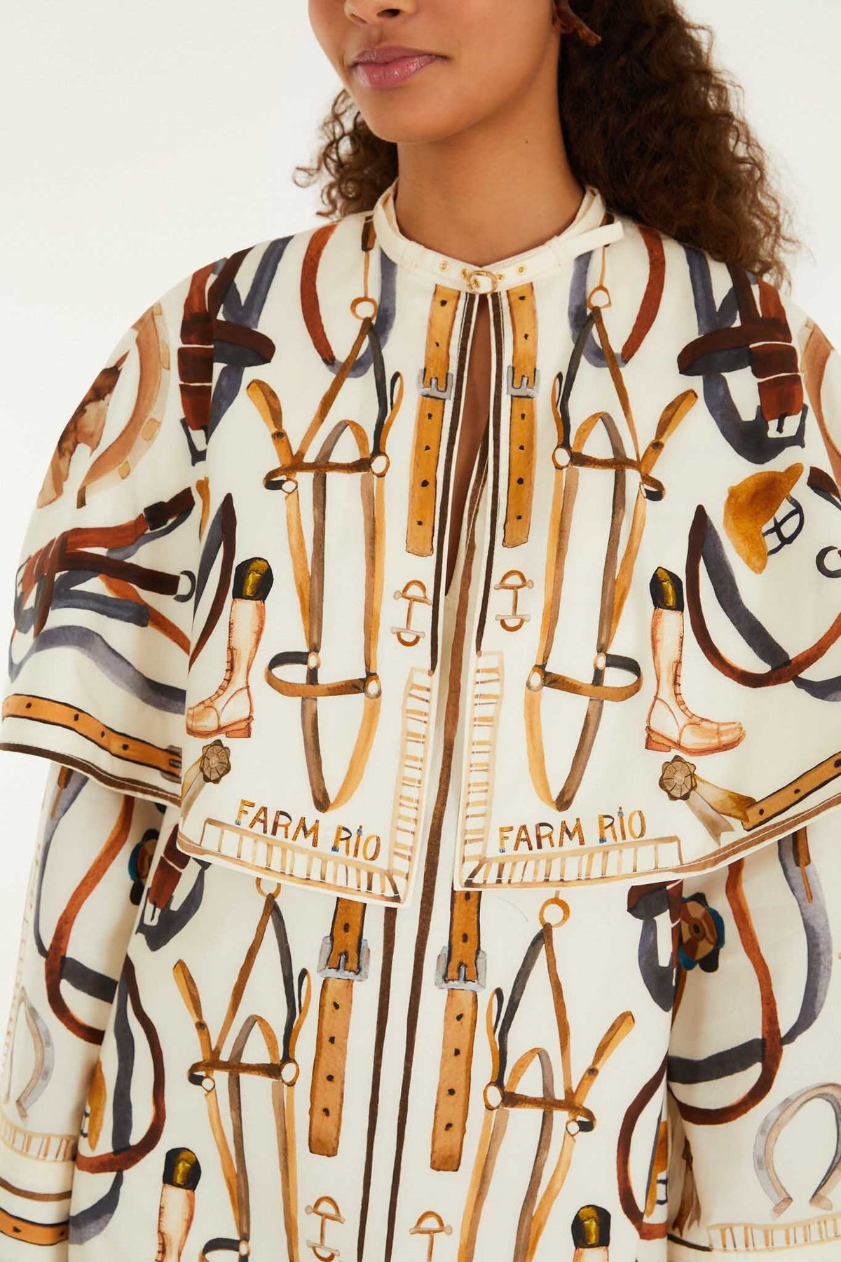 Off-White Equestrian Scarf Cape Mini Dress