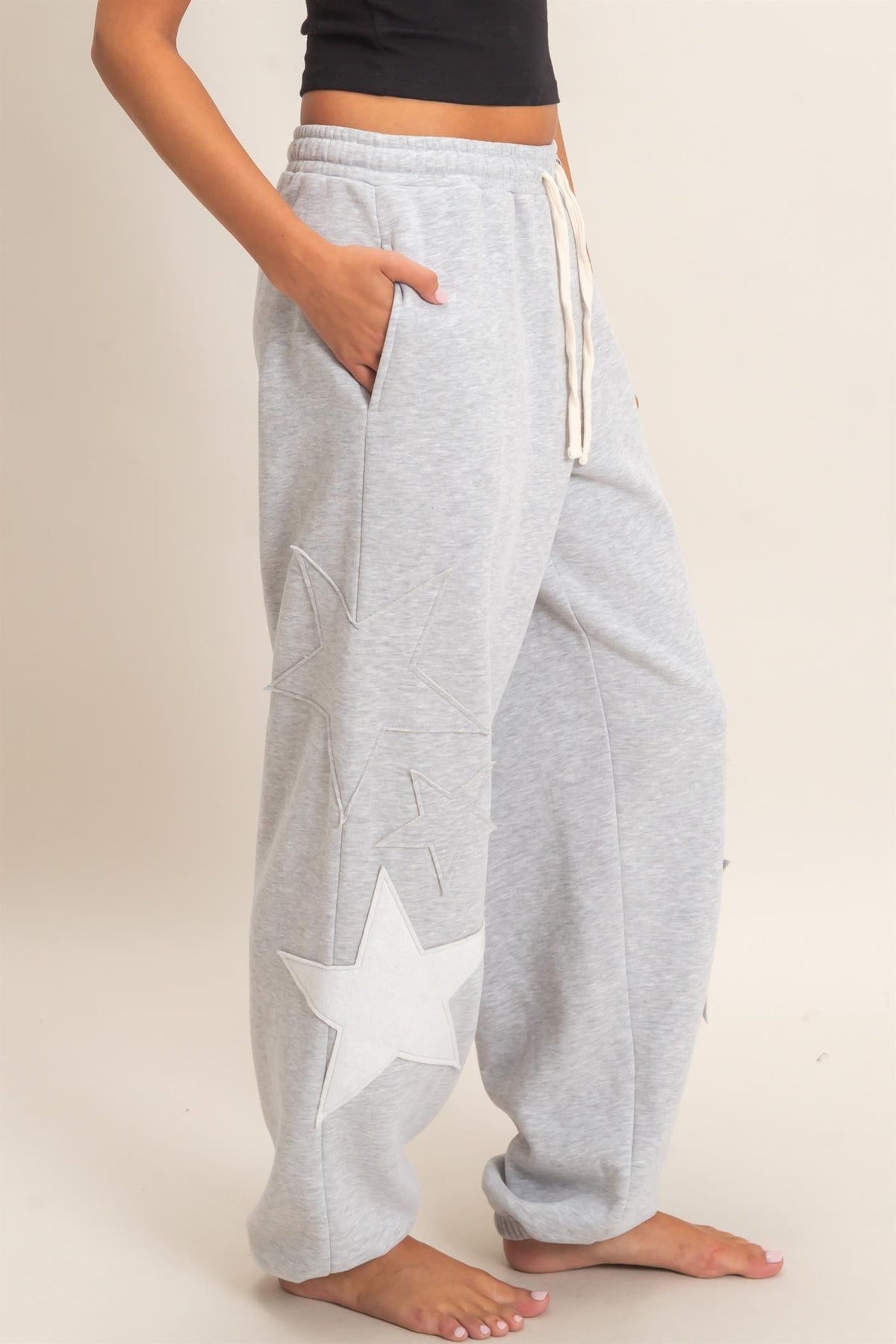Varsity Star Sweat Set - Heather Gray