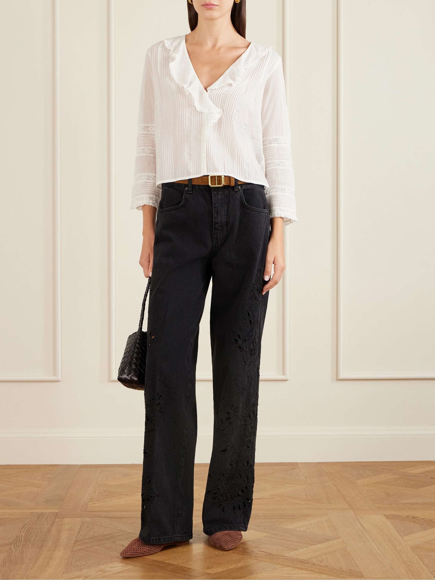 Richelieu high-rise wide leg Denim pants