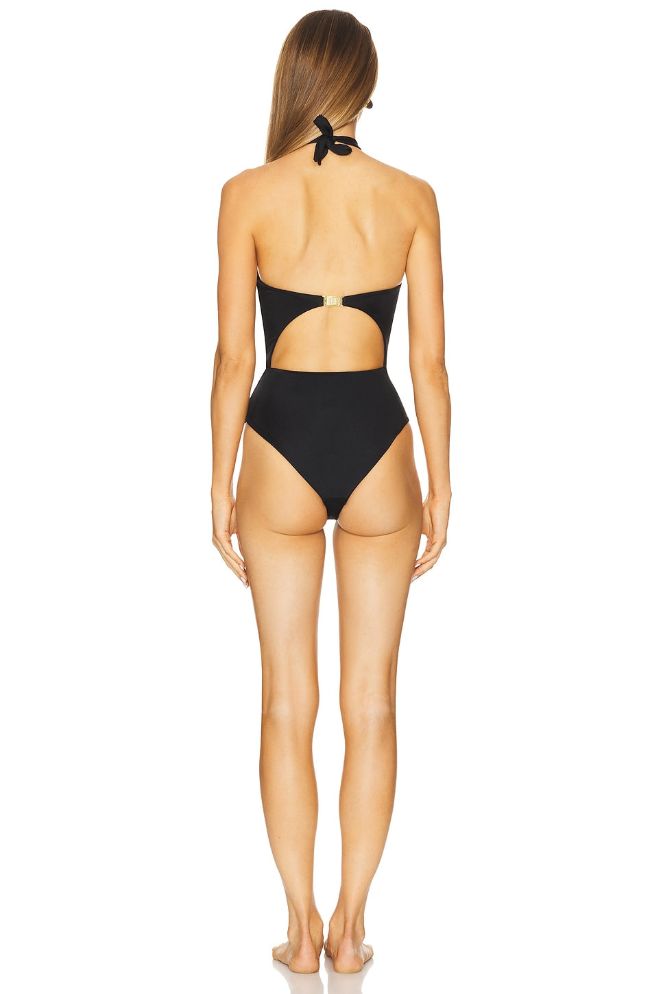 DIAMOND SEASTAR CUT OUT SWIMSUIT & COUPE SKIRT SET- BLACK