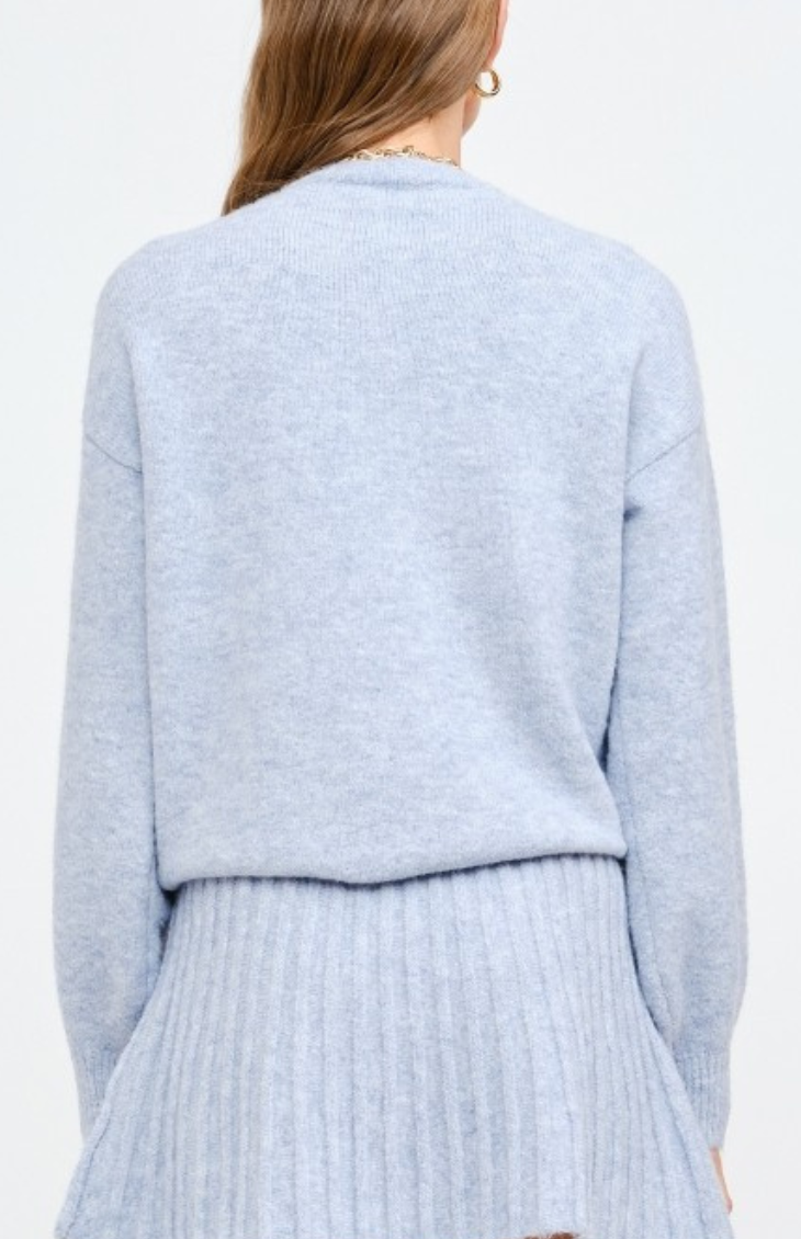 Powder Blue Structured Knit Sweater