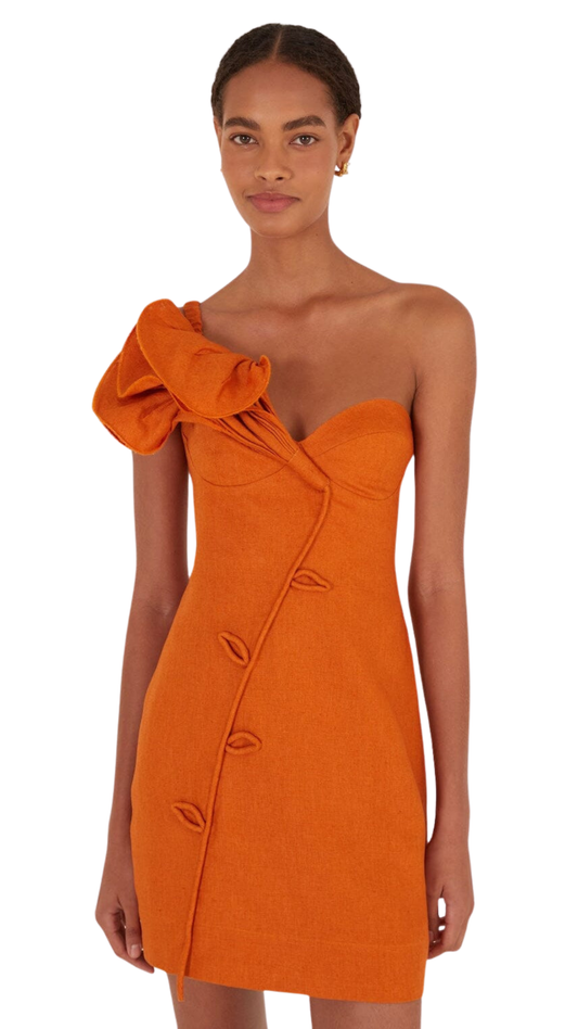 Mini Dress Orange Flower