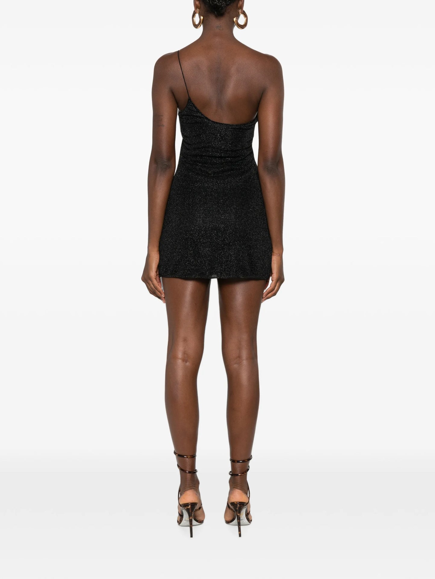 Lumière Spiral one-shoulder mini dress
