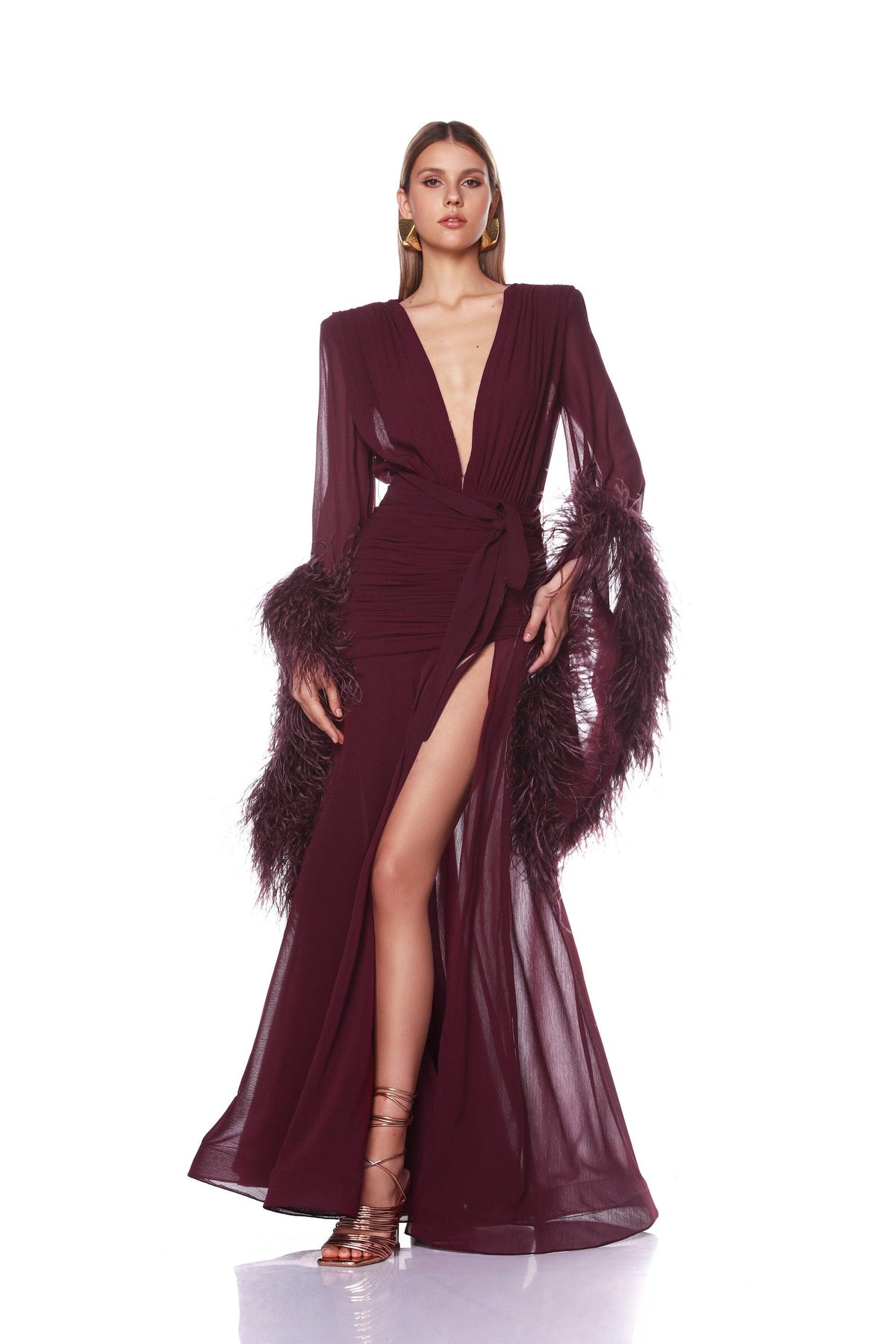 Geisha Maxi Dress - Burgundy