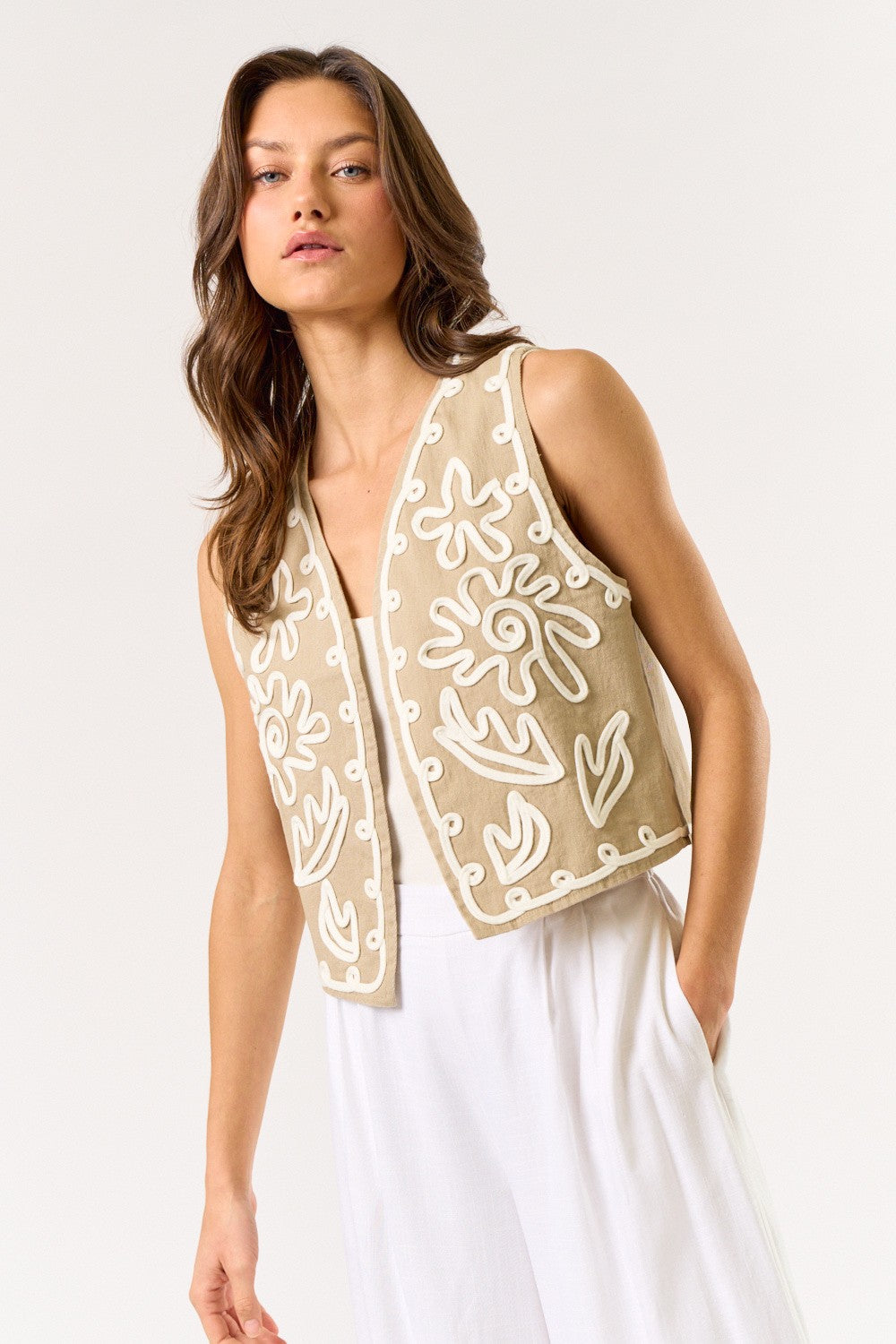 Jina Denim Set-Beige