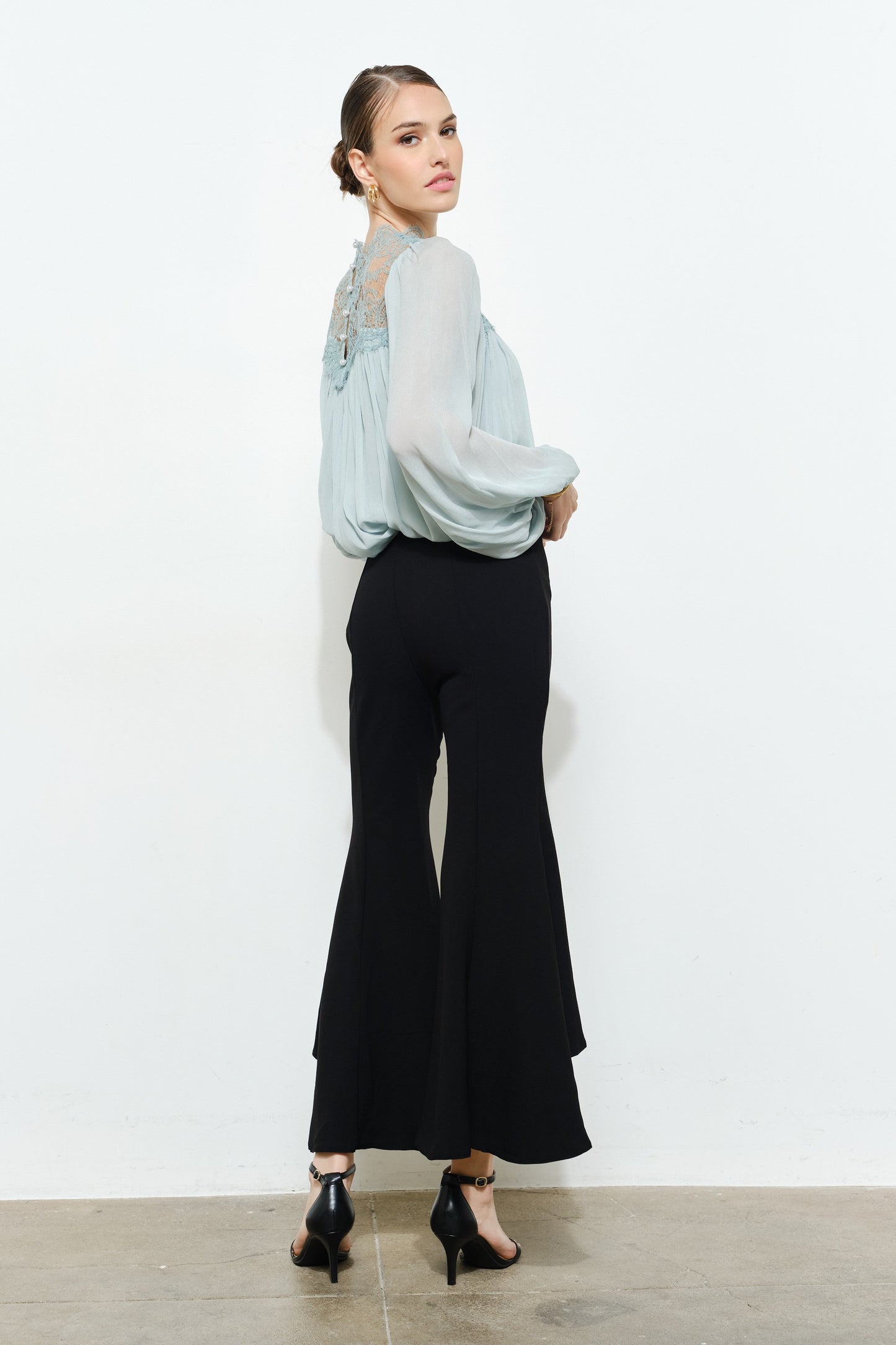 Celeste Lace High-Neck Blouse