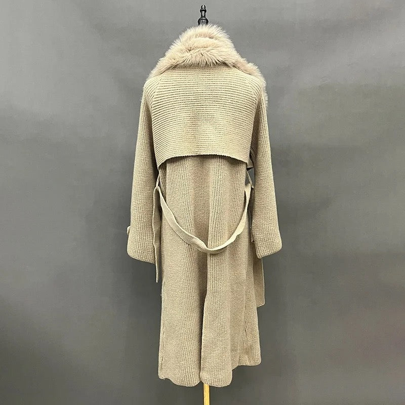 Kimi Fox Trench Cardigan-Cream