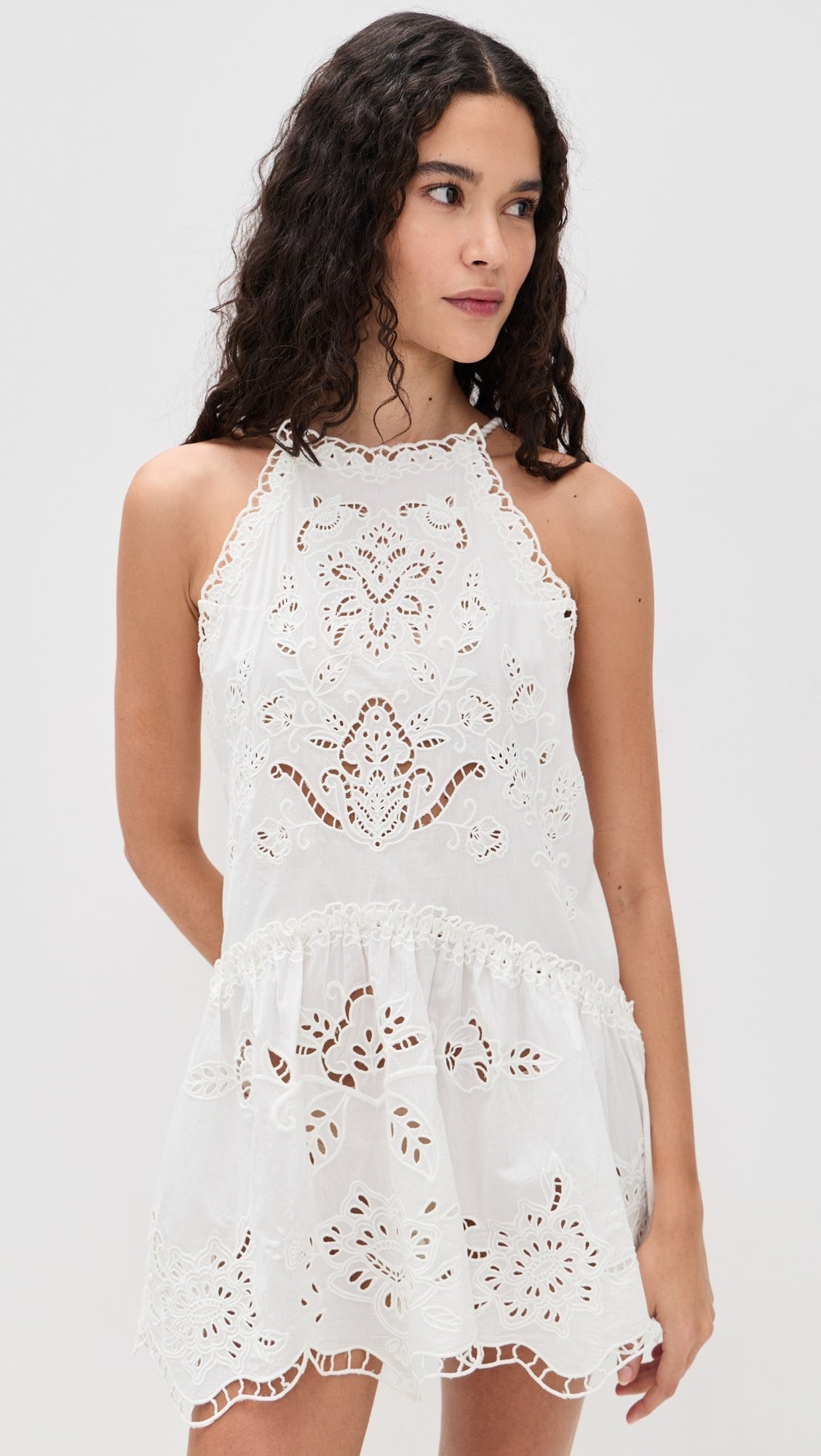Embroidered cotton minidress