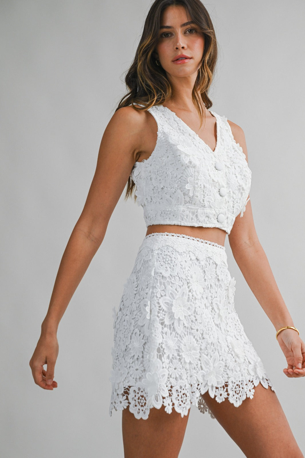 Ivory Lace Two-Piece Set