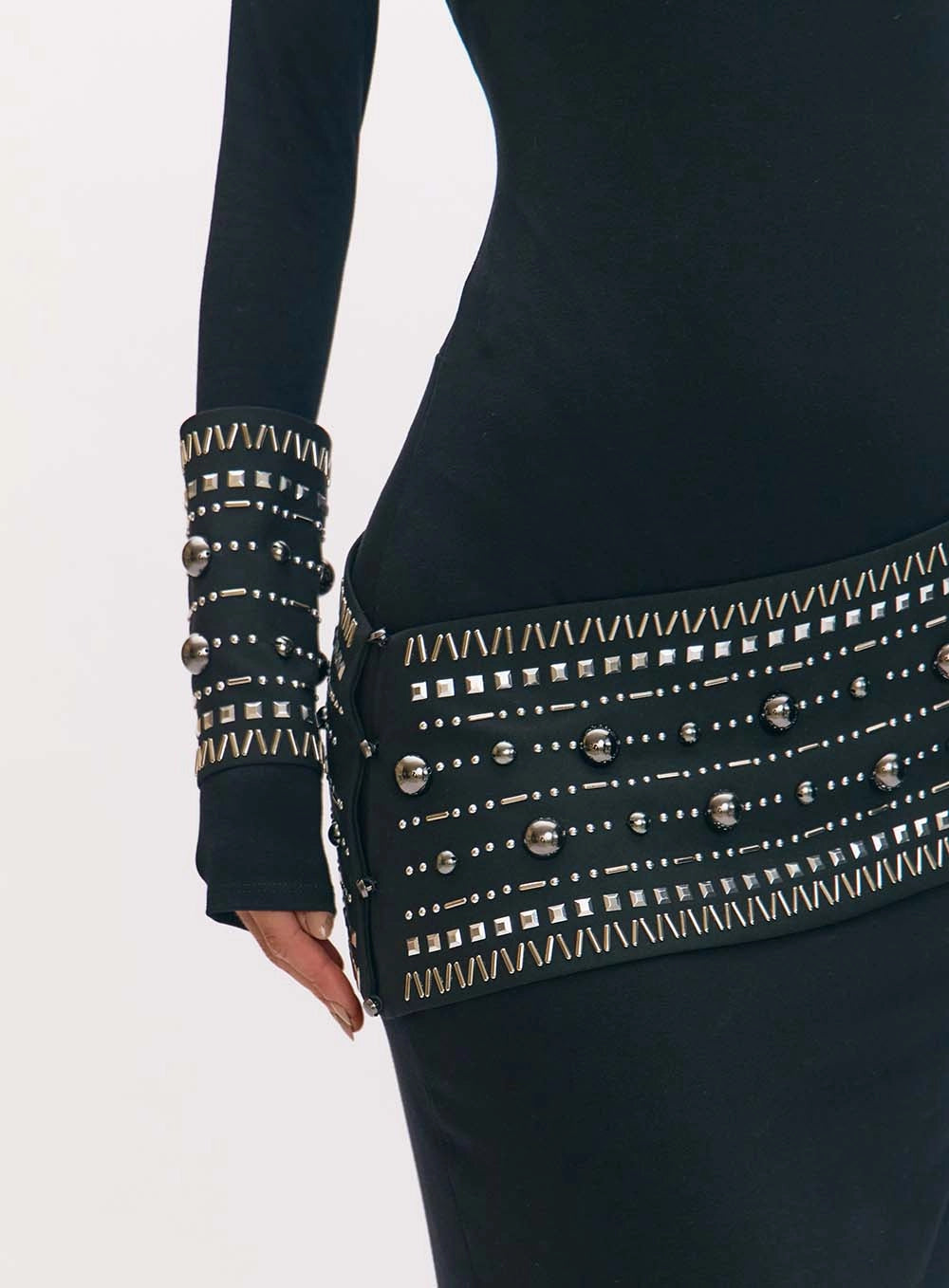 Long One Shoulder Dress With Appliqué