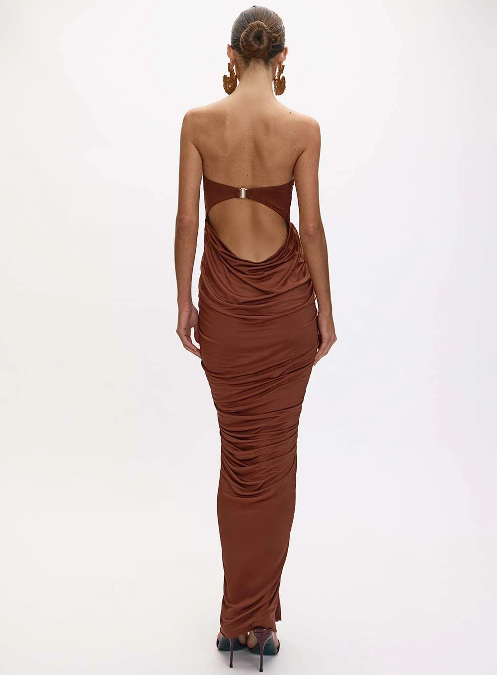 Long Draped Strapless Mook Dress