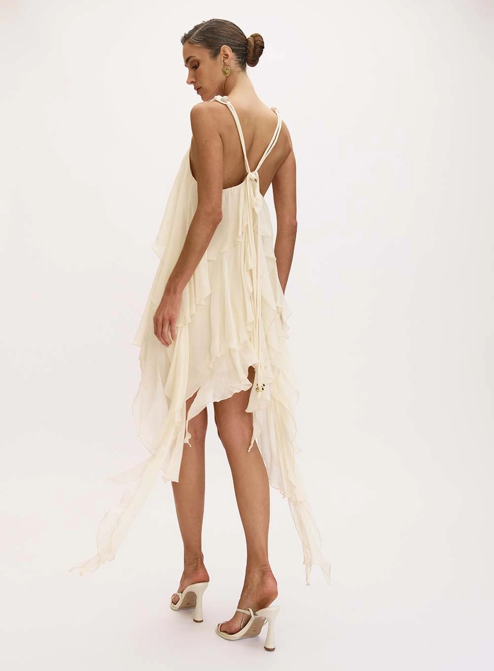 Short Asymmetrical Dress With Ruffles Marguerite