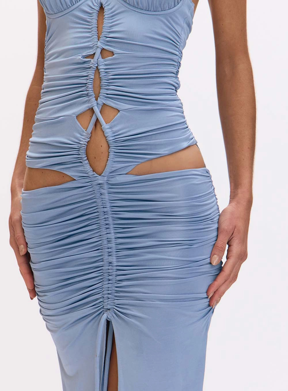 Long Dress With Cutouts And Drapes Lalisa