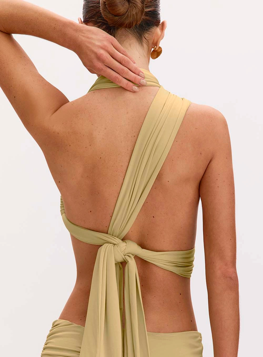 Long dress with cutouts and Catherine draping
