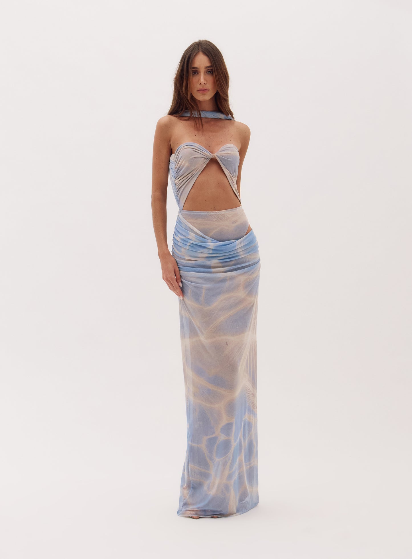 Francis Long Dress with Printed Cutouts