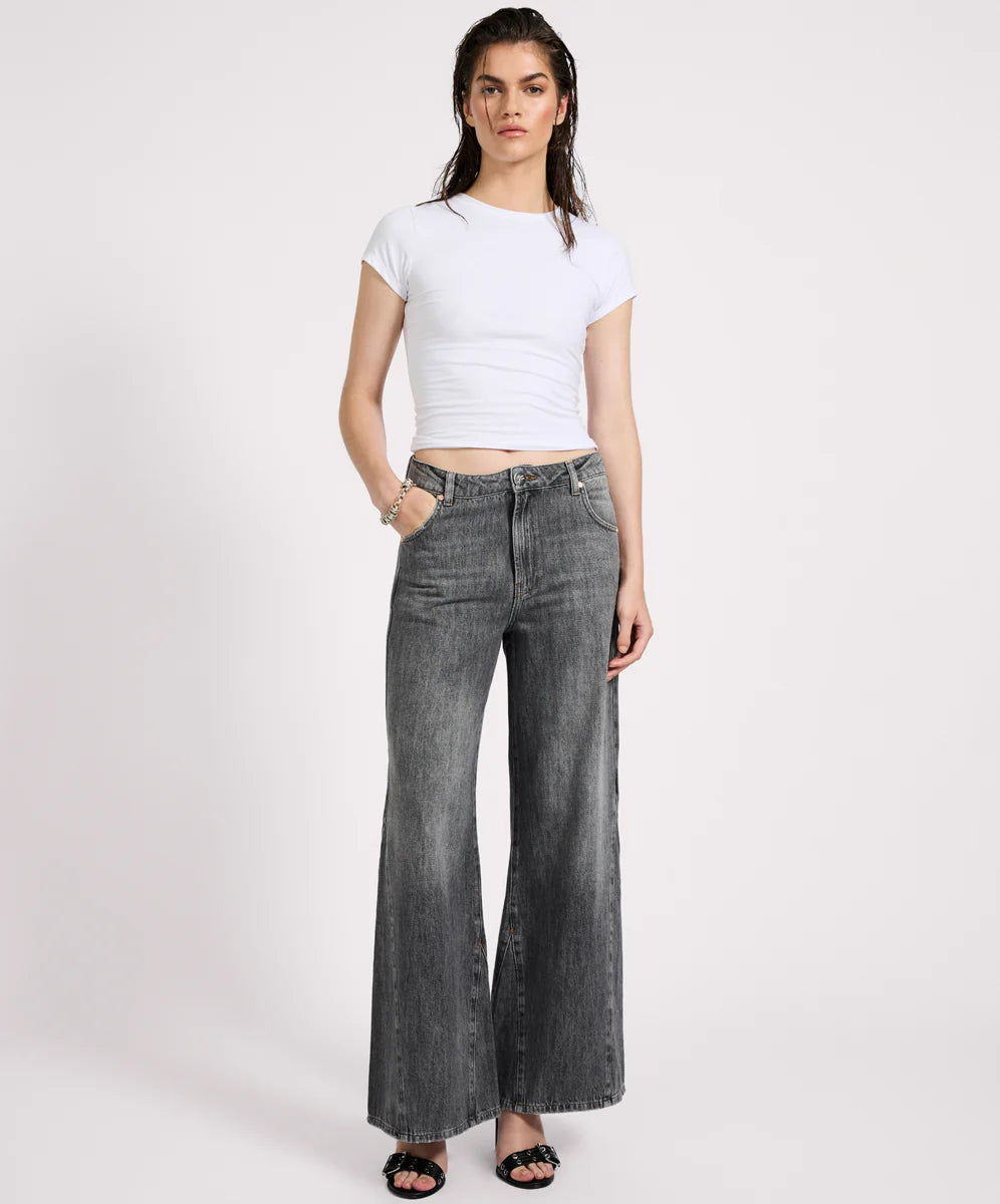 Cruisers Mid Waist Bootcut Flare Denim Jeans - Charcoal Grey