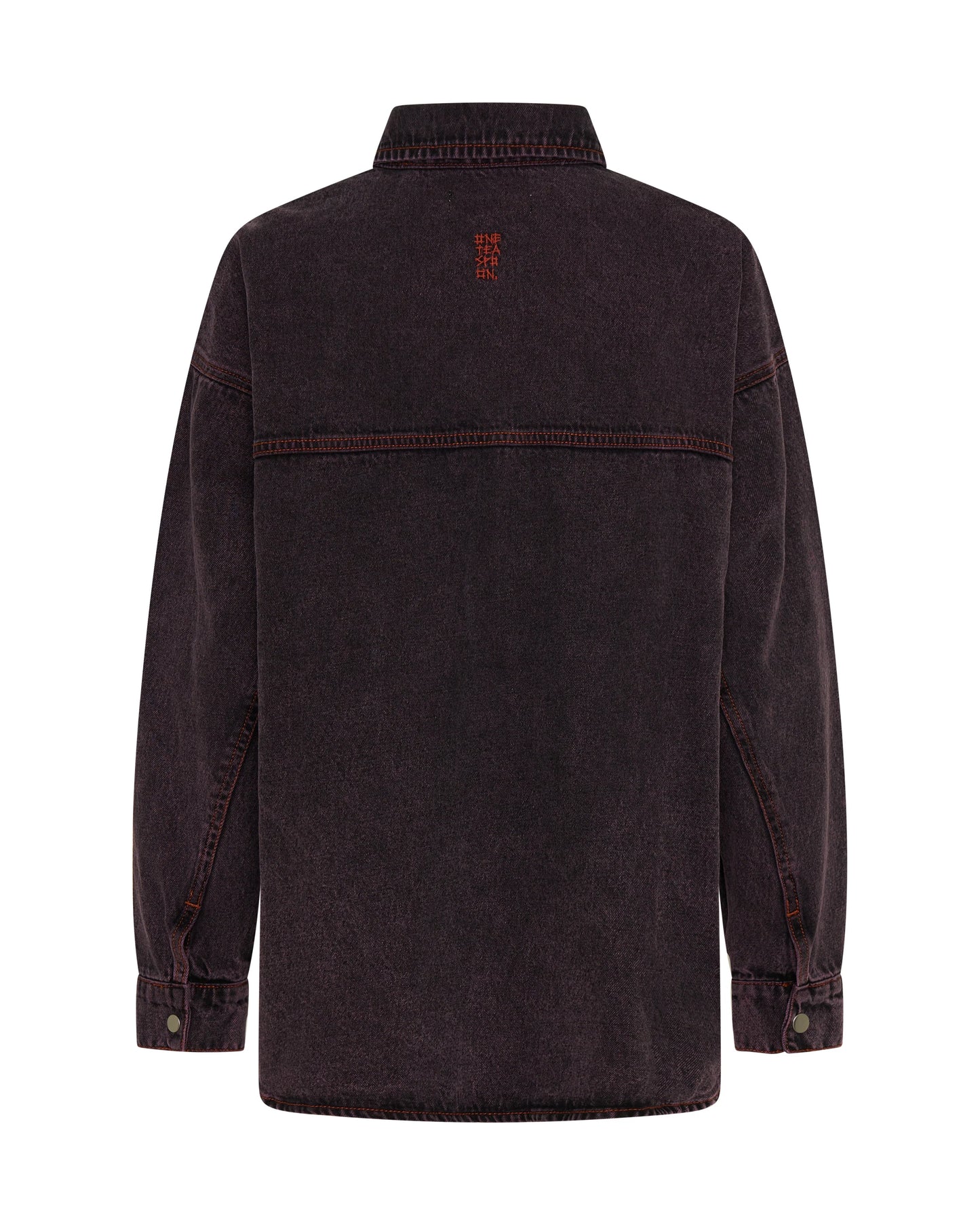 Daria Denim Shacket - Black Pink