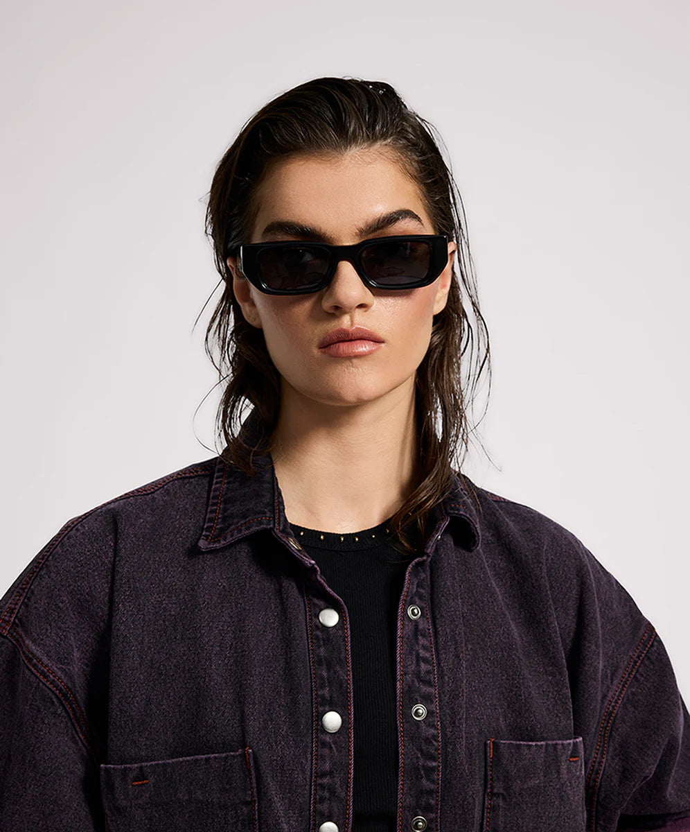 Daria Denim Shacket - Black Pink