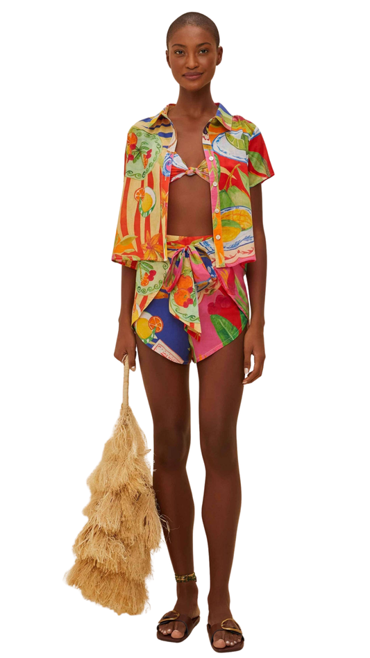 Multicolor Summer Picnic Shorts Set
