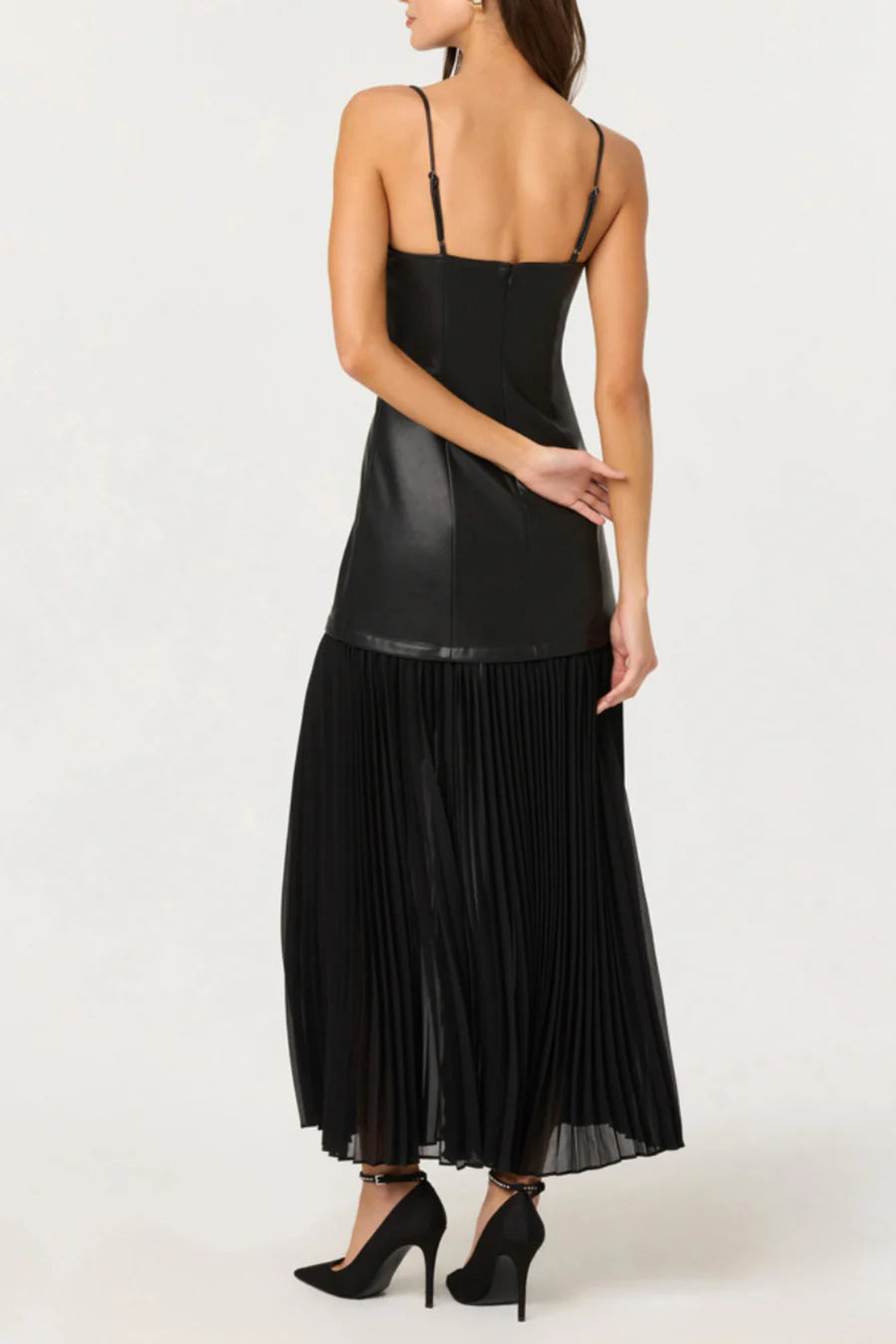 Lezith Faux Leather Maxi Dress