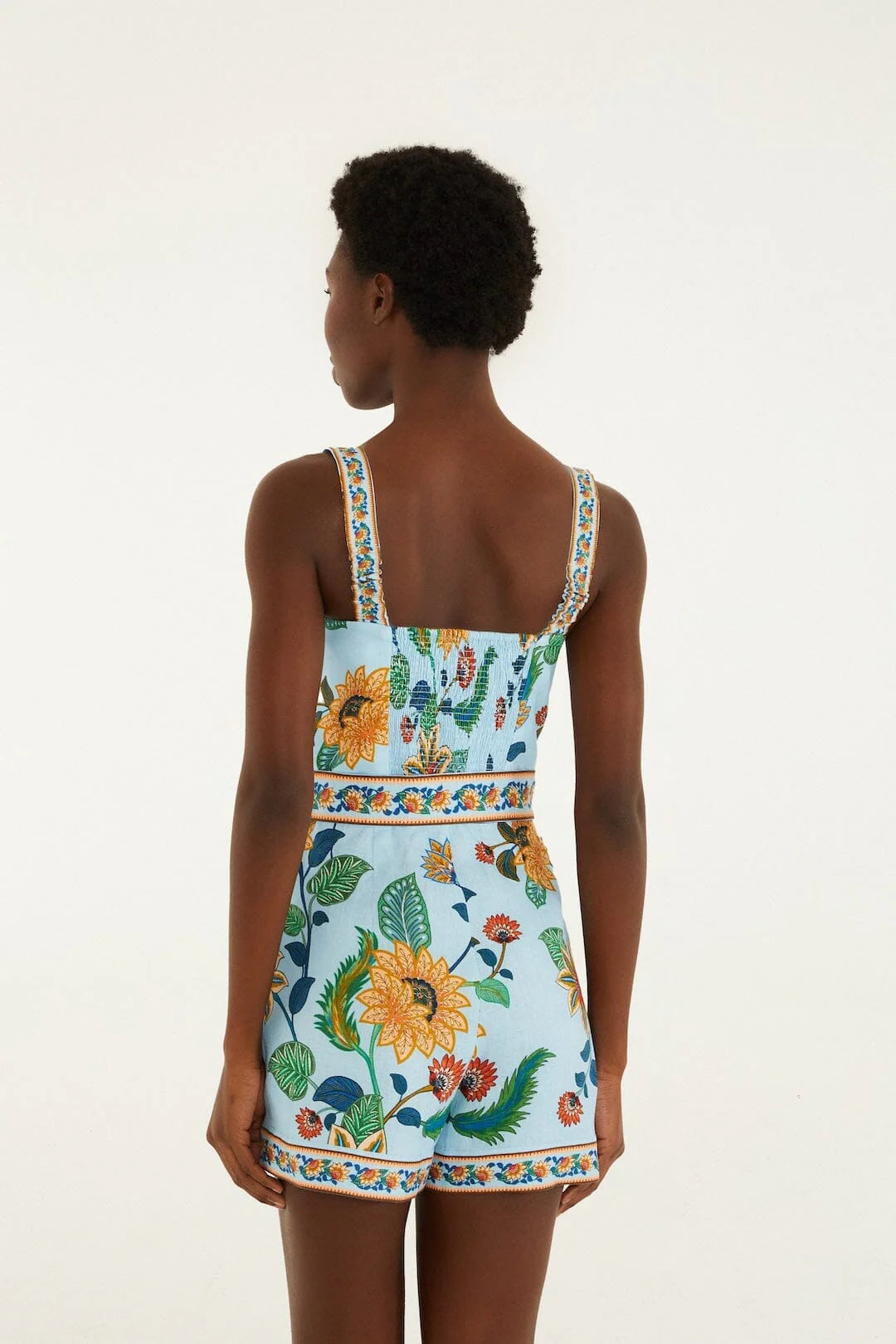 Light Blue Floral Delhi Romper