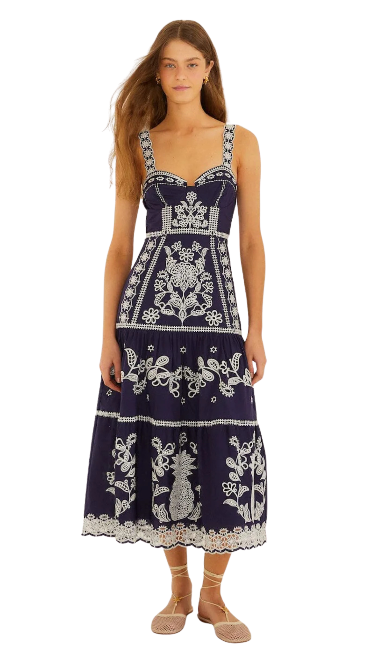 Blue Richelieu Midi Dress