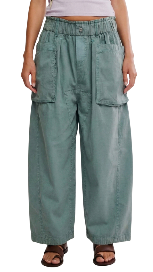 Costa Pull-On Harem Pants-Stormy Sea