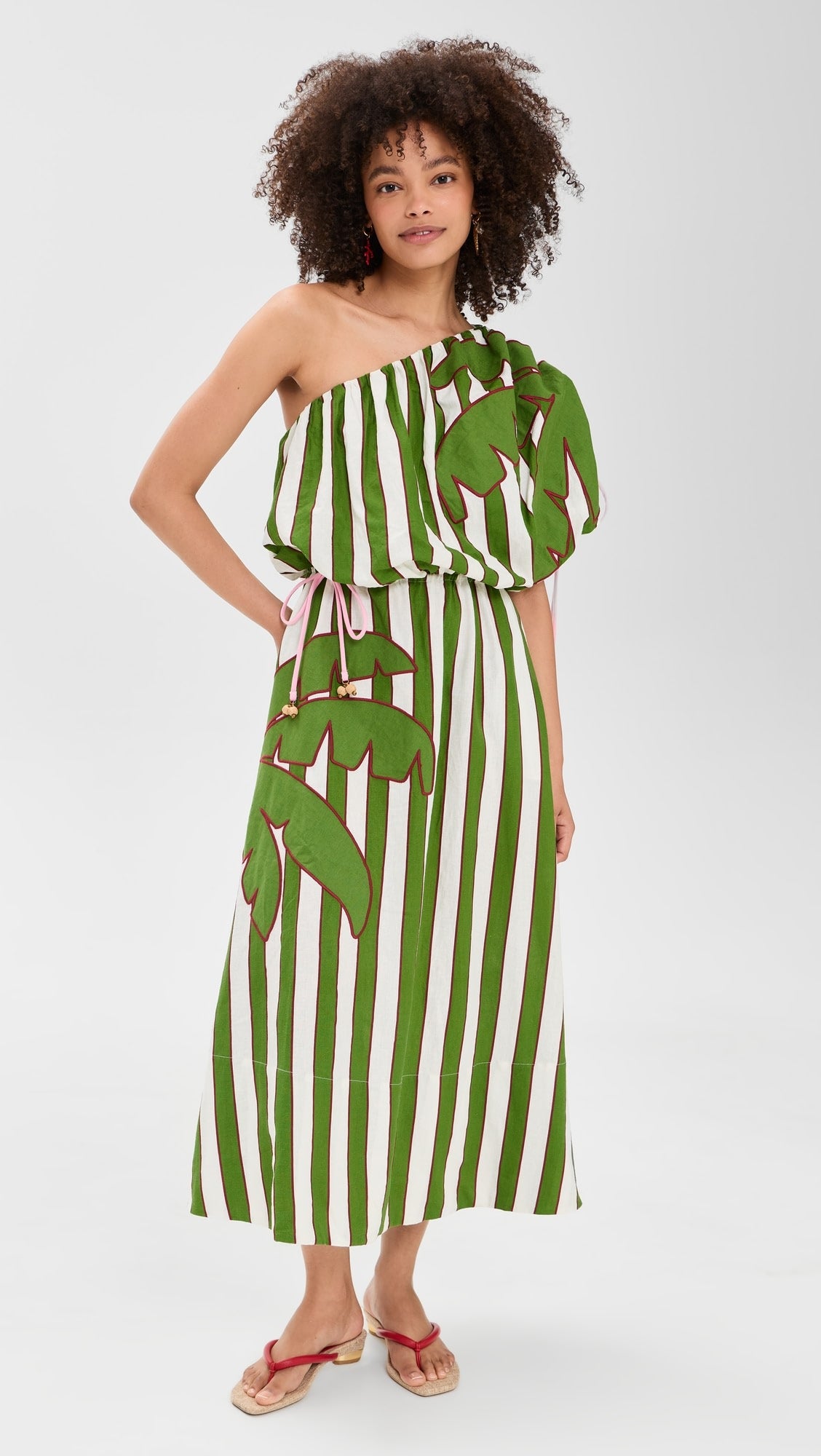 Off-White One-Shoulder Midi Dress
