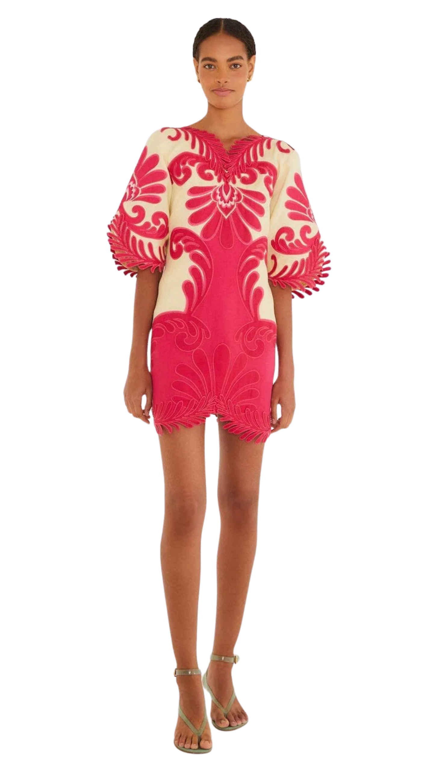 Spring Arabesc Embroidered Mini Dress