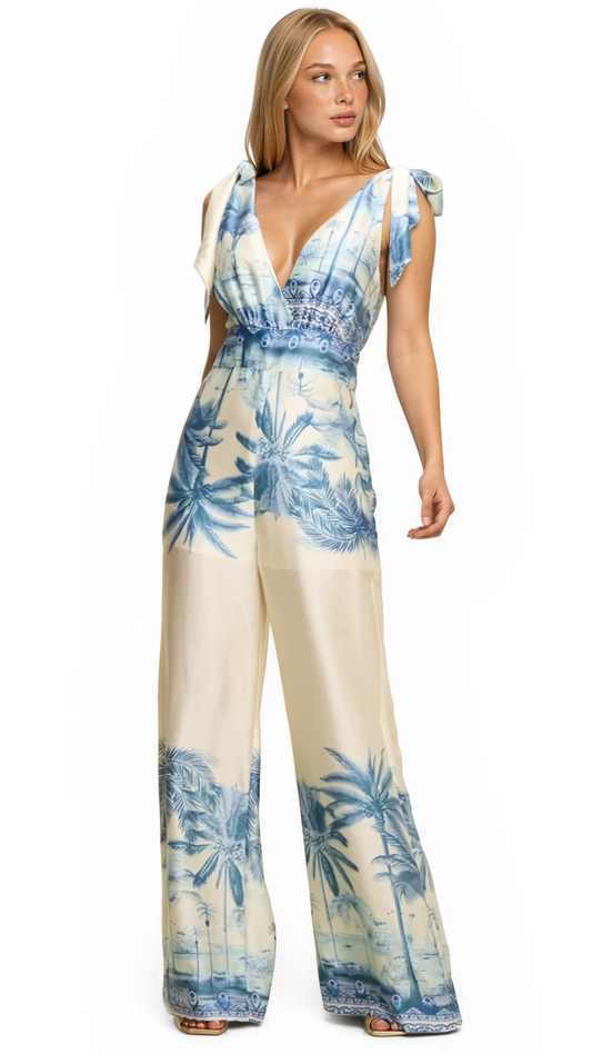 Palm Print Jumpsuit