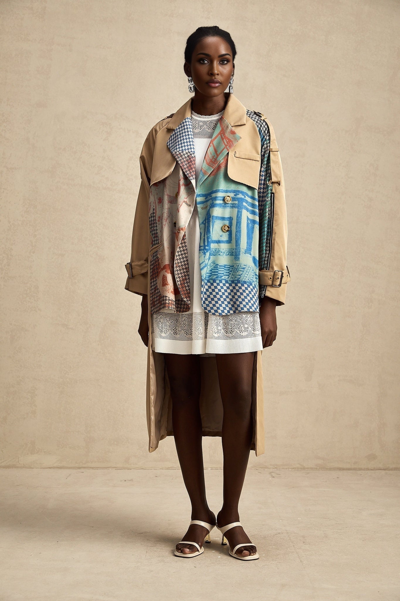 Patchwork Trench Coat