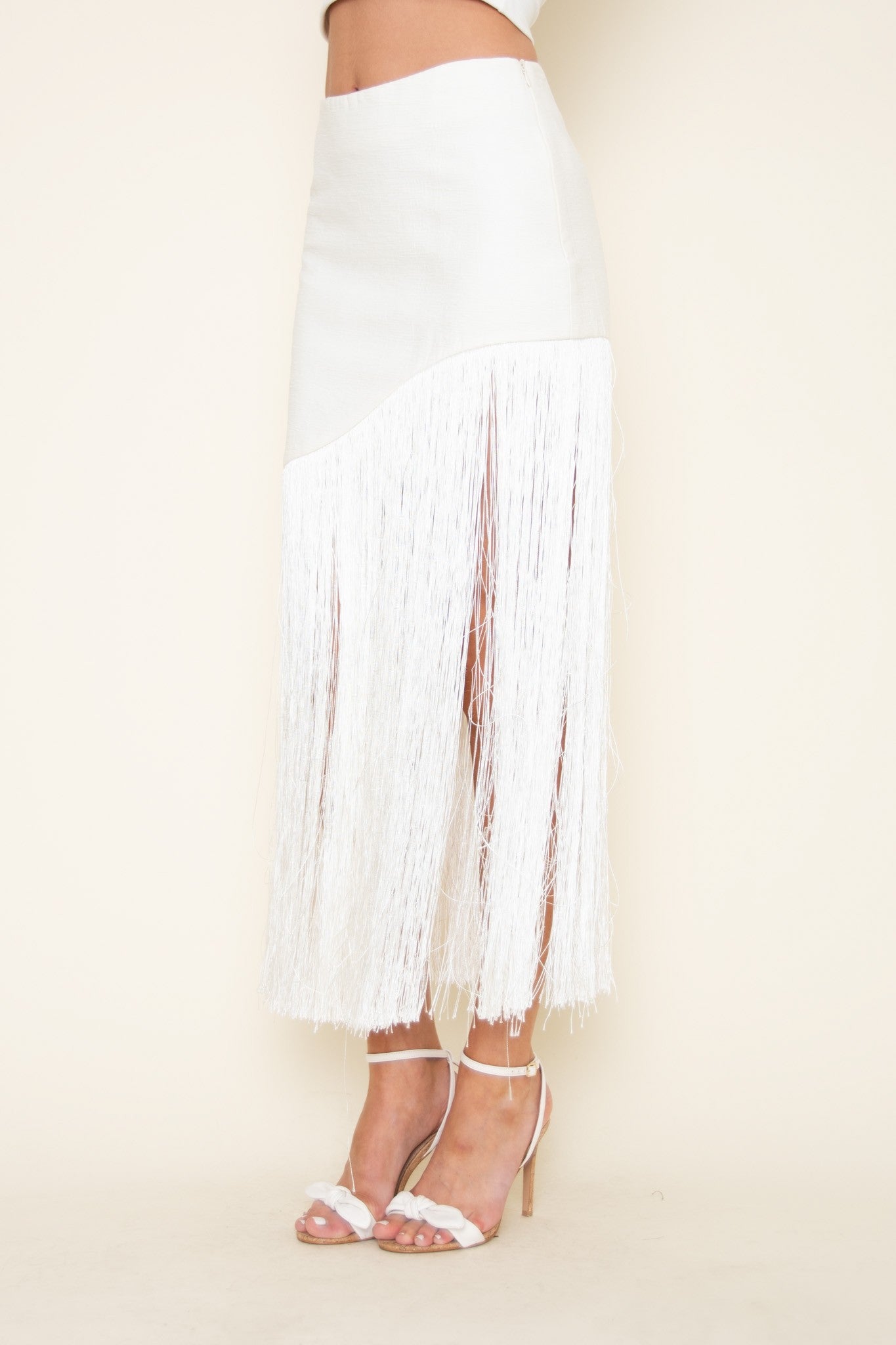 Danny Fringes skirt-white