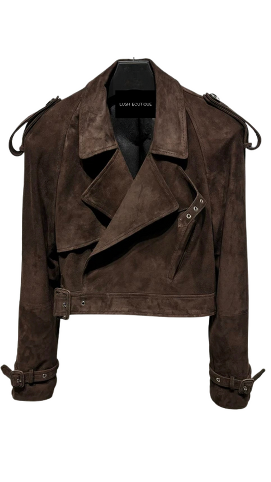 Scarlete leather jacket-Brown