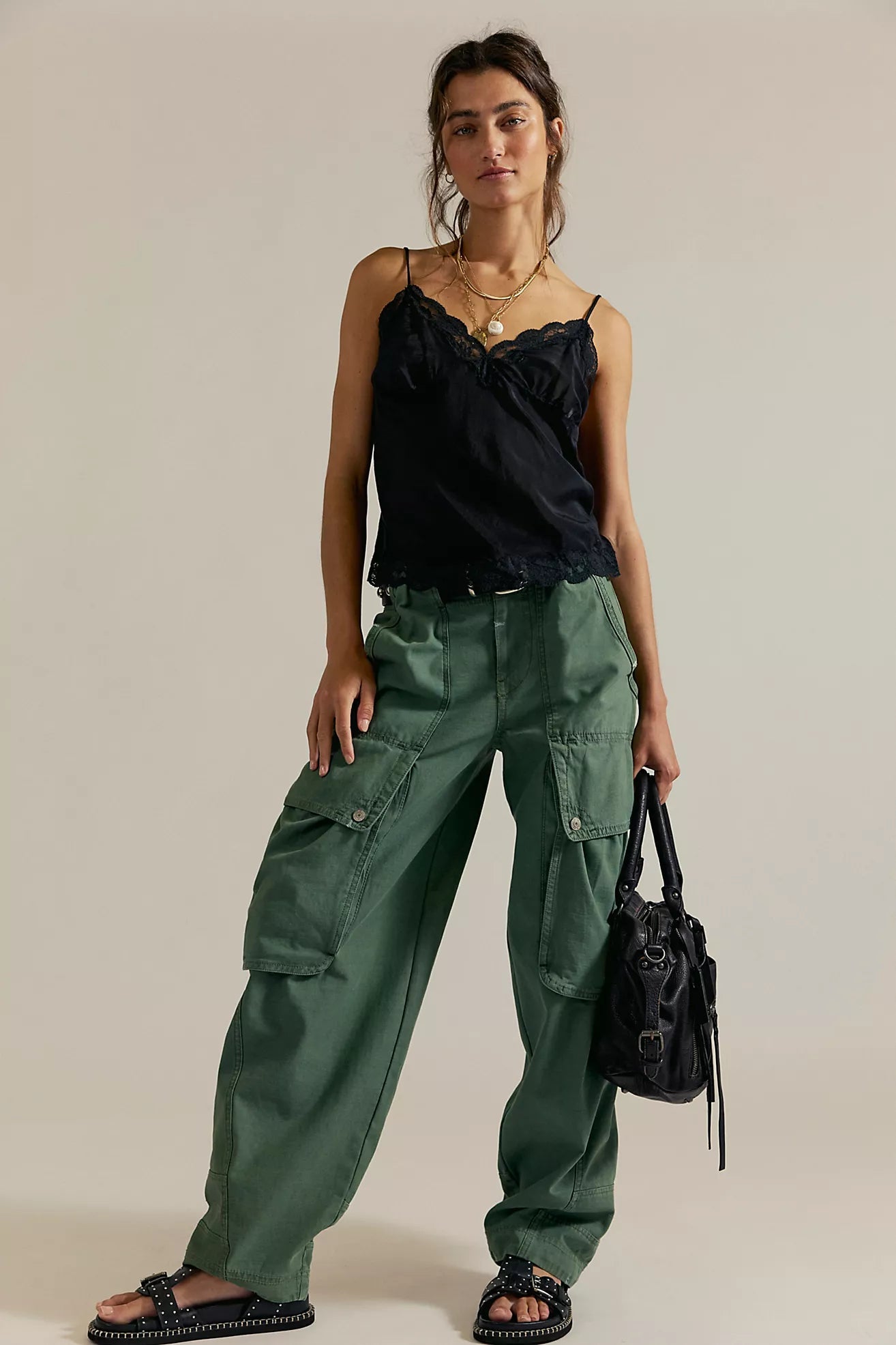 Brentwood Slouch Pant In Aged Green