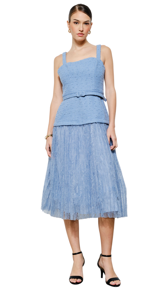 Bluebell Tweed Lace Midi Dress