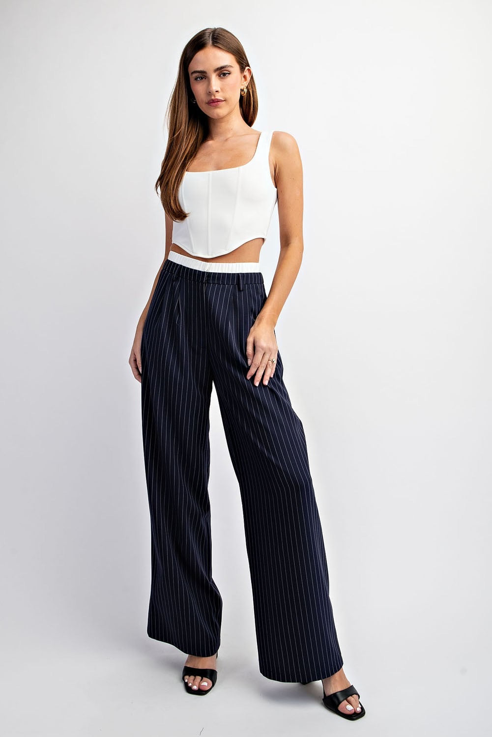 Nautical Chic Double-Waist Pants